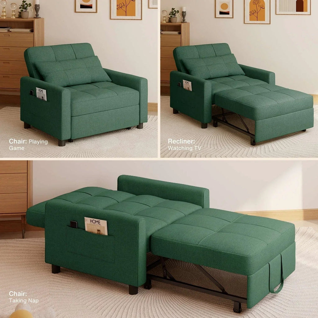 Wielofunkcyjna sofa 3 w 1 z funkcją spania, rozkładany fotel, składane łóżko do salonu