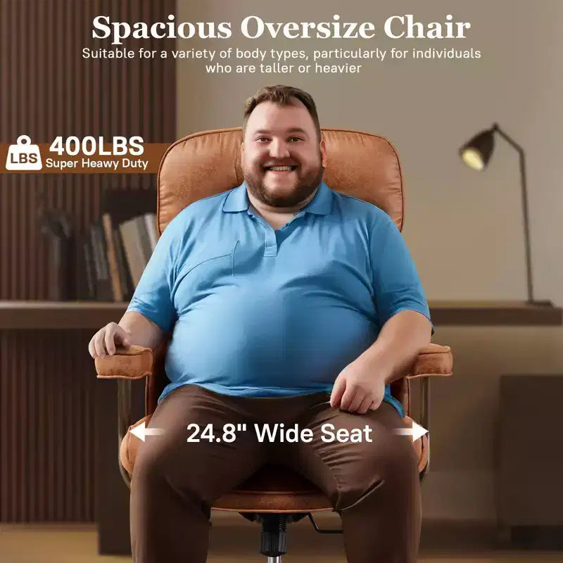 HOMLUX Wysokie krzesło biurowe z funkcją odchylania, ergonomiczne krzesło biurkowe z wygodnym podparciem lędźwi i karku