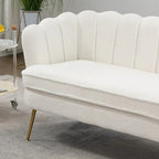 Mała dwuosobowa sofa do pokoju ze złotymi metalowymi nogami - 2 miejsca