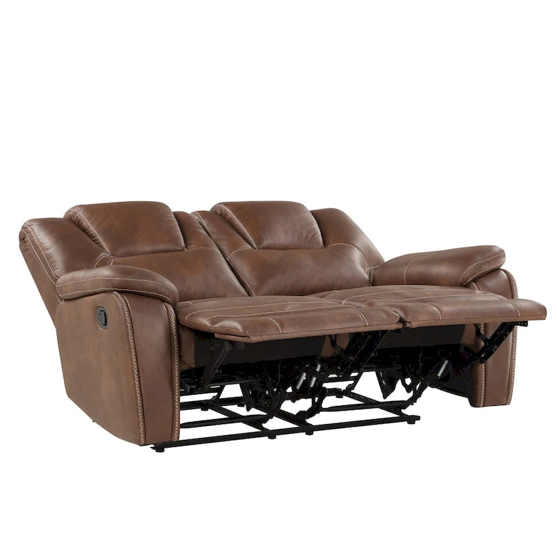 Dwuosobowa sofa rozkładana ręcznie Steve Silver Kameryn ze skóry ekologicznej