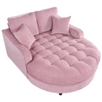 Sofa rozkładana typu chaise longue z chenille, tapicerowana sofa z pikowanym oparciem i 2 zdejmowanymi poduszkami do salonu