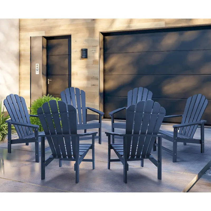 Vrakae 6 szt. Wodoodporne, składane krzesła Adirondack HDPE na taras