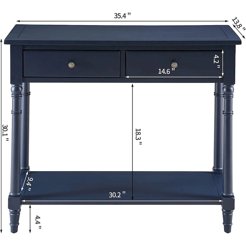 Stolik do przedpokoju z szufladami Konsola z półką