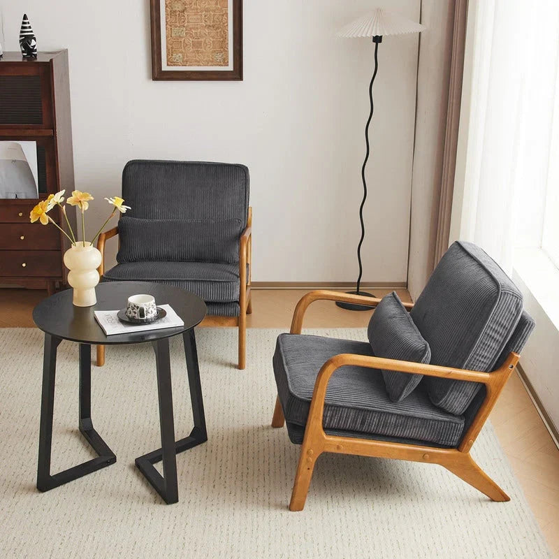 Tapicerowany fotel w stylu Mid-Century Modern
