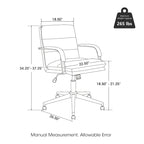 Glitzhome Skórzane Krzesło Biurowe Regulowane Obrotowe z Podłokietnikami Ergonomiczny Design