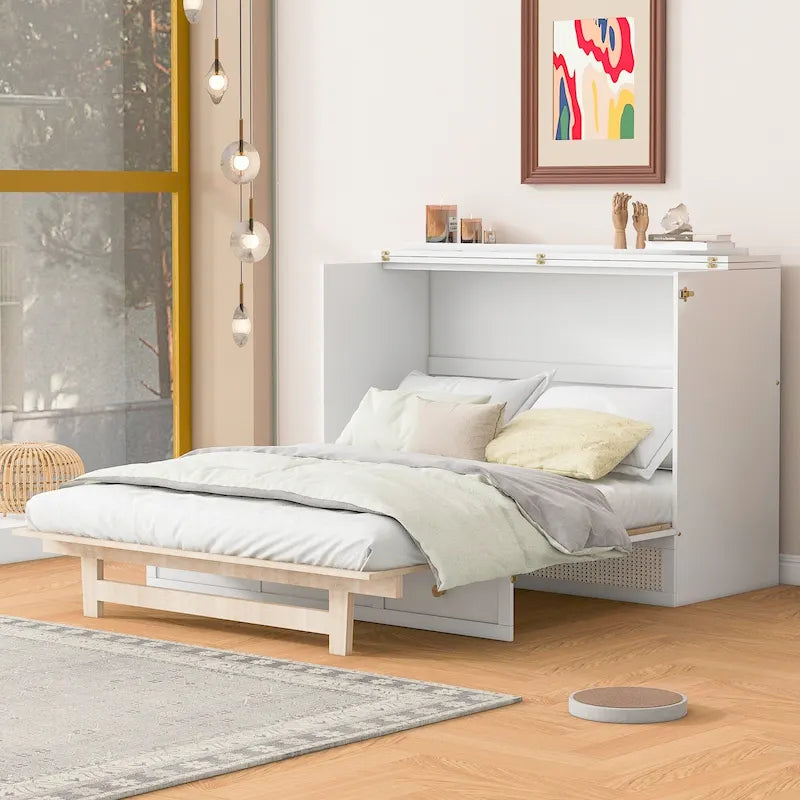 Łóżko wysuwane Nestfair w rozmiarze double z dużymi szufladami