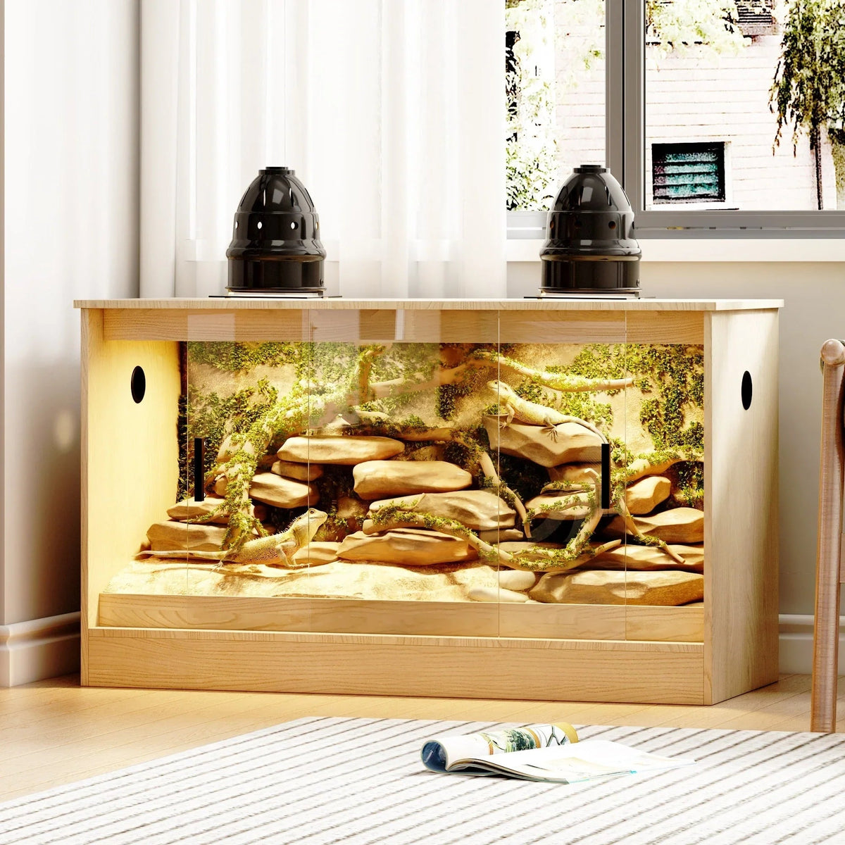 Siedlisko dla gadów – przestronne terrarium dla jaszczurek, węży i innych zwierząt – 47,2