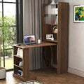 GDFStudio Sinclair Modern 36-calowy składany stół do nauki z drewna z miejscem do przechowywania