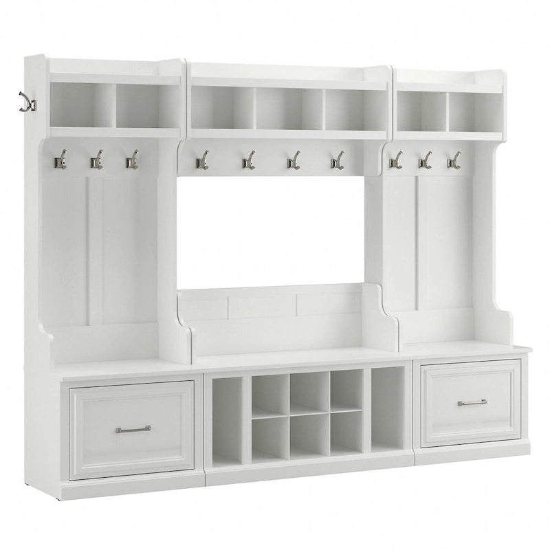 Kompletny zestaw mebli do przedpokoju Woodland z wieszakiem na ubrania marki Bush Furniture