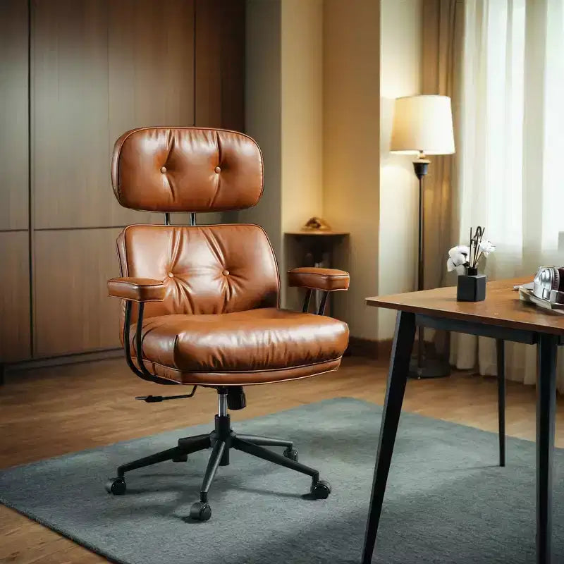 HOMLUX Wysokie krzesło biurowe z funkcją odchylania, ergonomiczne krzesło biurkowe z wygodnym podparciem lędźwi i karku