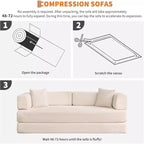 Rozkładana sofa 5 w 1, modułowa kanapa 78,8" z sztruksu z solidną ramą, wielofunkcyjny futon do małych przestrzeni, salonu i pokoju gościnnego