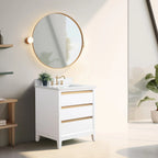 Szafka łazienkowa Vanity Art z ceramicznym umywalkiem i blatem z marmuru kompozytowego