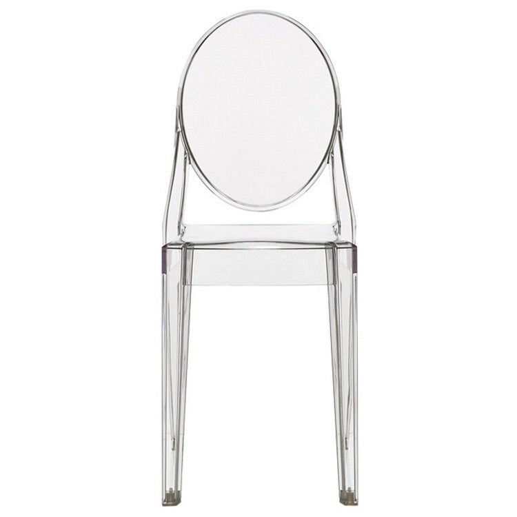 Stosowalne krzesła boczne w stylu Mid-Century Modern, krystalicznie przezroczyste, do jadalni i salonu, bez podłokietników, transparentne krzesła akcentowe do biura