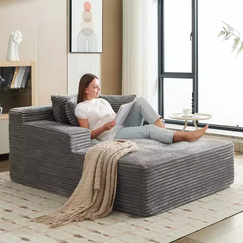 COZONY 49.2 Oversize’owa rozkładana fotele-sofa, aksamitny fotel/sofa rozkładana, nośność 400 lb