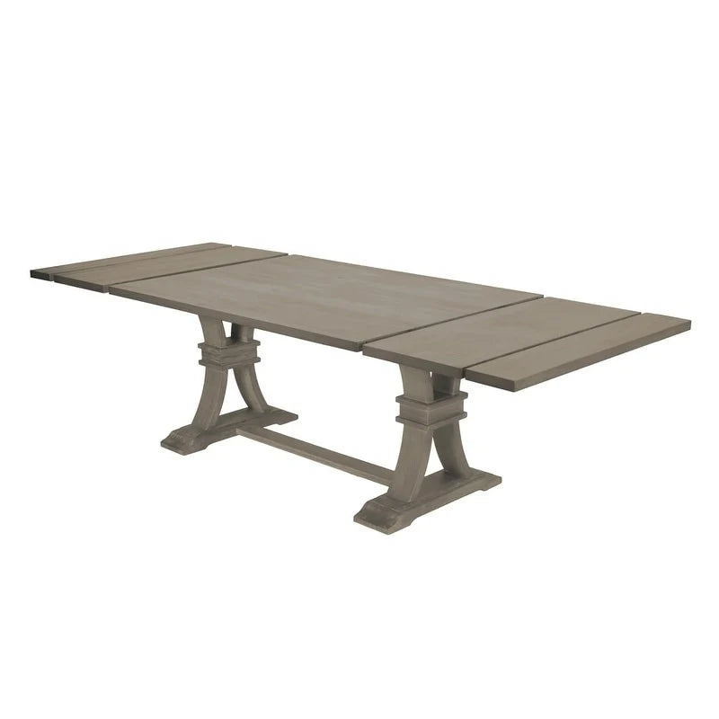 9-częściowy rustykalny rozkładany zestaw jadalniany w kolorze szarym Best Quality Furniture
