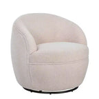 Fotel typu barrel Roundhill Furniture Galleria 360° z imitacją baranika