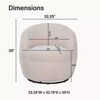 Fotel typu barrel Roundhill Furniture Galleria 360° z imitacją baranika