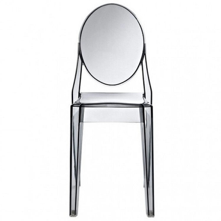 Stosowalne krzesła boczne w stylu Mid-Century Modern, krystalicznie przezroczyste, do jadalni i salonu, bez podłokietników, transparentne krzesła akcentowe do biura