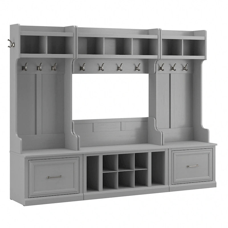 Kompletny zestaw mebli do przedpokoju Woodland z wieszakiem na ubrania marki Bush Furniture