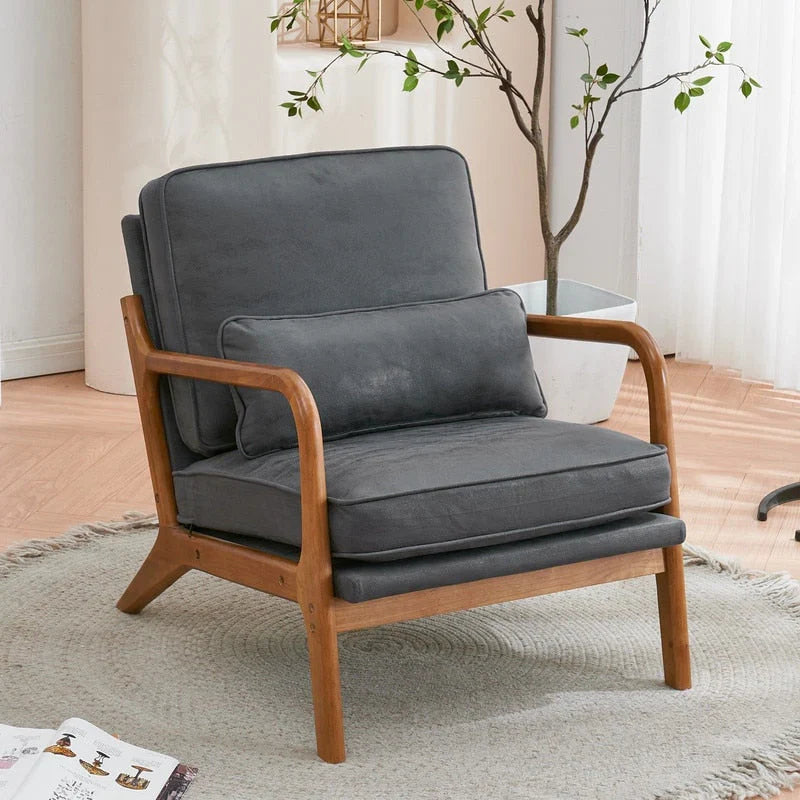 Tapicerowany fotel w stylu Mid-Century Modern