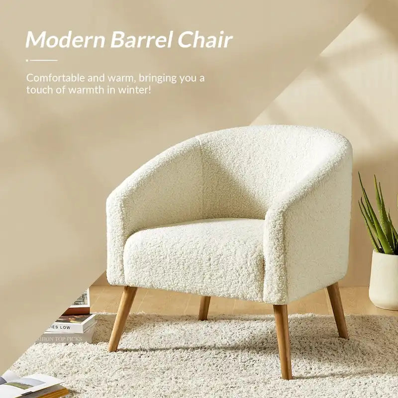 Zestaw 2 foteli Sheila Modern 30 W Boucle z nogami z litego drewna od HULALA HOME