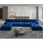 138 Modułowa sofa narożna z funkcją spania, minimalistyczna sofa w kształcie litery U wykonana z weluru