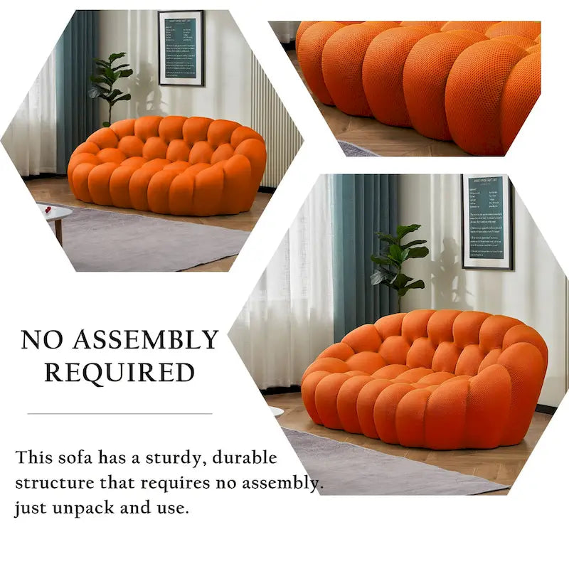 Dwuosobowa sofa typu bubble, zakrzywiona, o strukturze plastra miodu, z tkaniny 3D, do salonu, pokoju dziennego, mieszkania