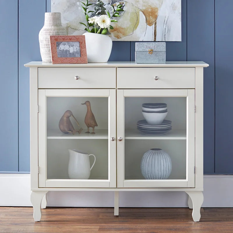 Komoda/buffet Copper Grove Rawdon z przeszklonym frontem