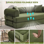 Acekool Rozkładana sofa podłogowa z głębokim siedziskiem i wygodnym sztruksowym obiciem