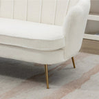 Mała dwuosobowa sofa do pokoju ze złotymi metalowymi nogami - 2 miejsca