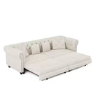 Rozkładana sofa 3 w 1 Whisen Velvet typu king-size z ruchomym podnóżkiem i pikowanym wzorem