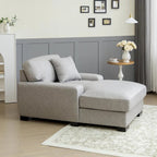 Nowoczesna sofa z funkcją spania typu chaise longue w stylu mid-century, o powiększonych wymiarach, z poduszką