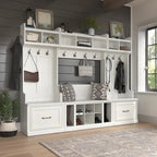 Kompletny zestaw mebli do przedpokoju Woodland z wieszakiem na ubrania marki Bush Furniture