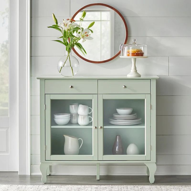 Komoda/buffet Copper Grove Rawdon z przeszklonym frontem