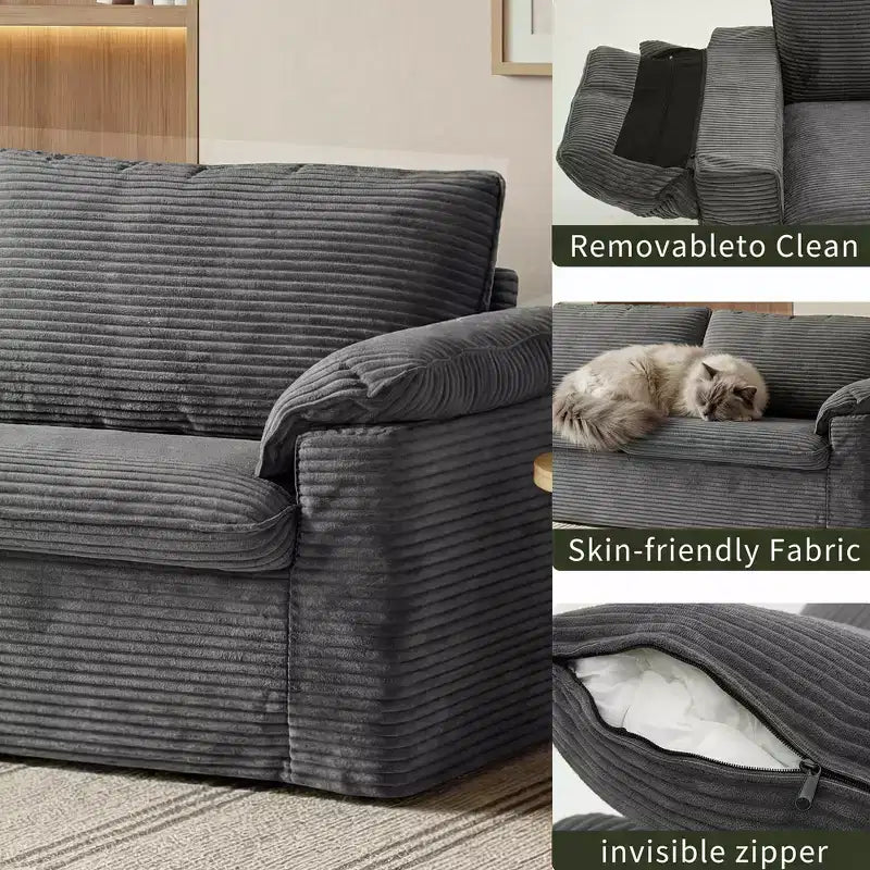 Sofa dwuosobowa Dyonery 86 Cloud, głębokie siedzisko i szerokie poduszki podłokietników, solidna rama, ergonomiczna i przewiewna konstrukcja