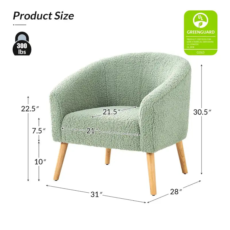 Zestaw 2 foteli Sheila Modern 30 W Boucle z nogami z litego drewna od HULALA HOME