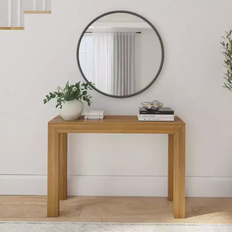 Plank+Beam 46 Nowoczesna Konsola z Litego Drewna, Wąska Stolik Przedpokojowy, Za Kanapę