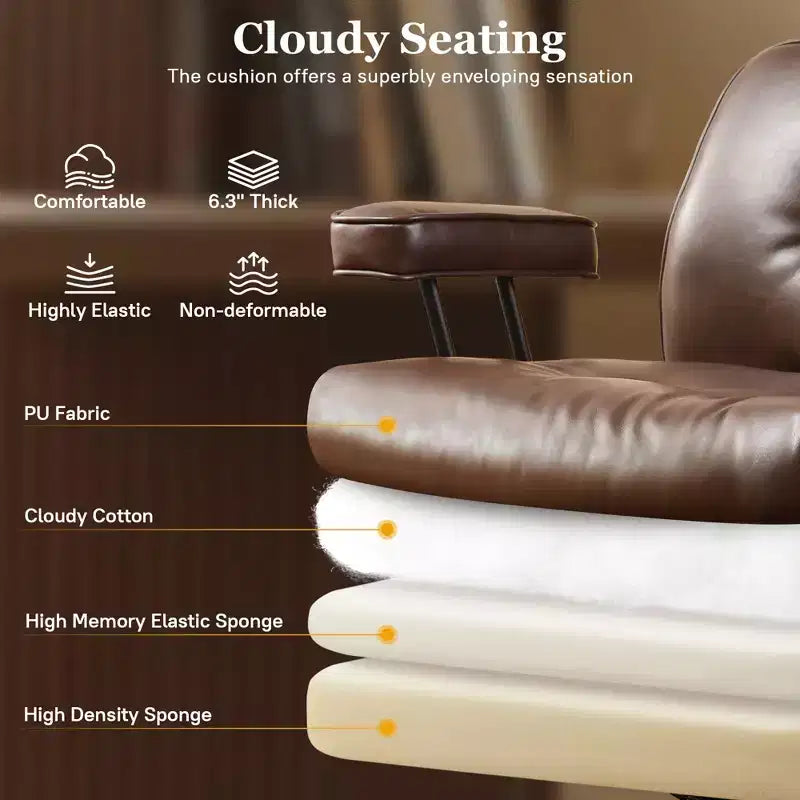 HOMLUX Wysokie krzesło biurowe z funkcją odchylania, ergonomiczne krzesło biurkowe z wygodnym podparciem lędźwi i karku