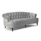 Sofa Chesterfield La Rosa 84 w stylu Mid-Century Modern, tapicerowana aksamitem i przeszywana głęboko