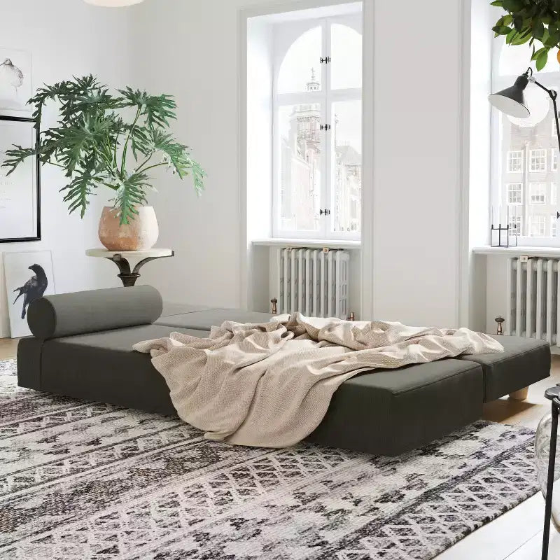 Leżanka / Rozkładana sofa dwuosobowa – mikrowelur
