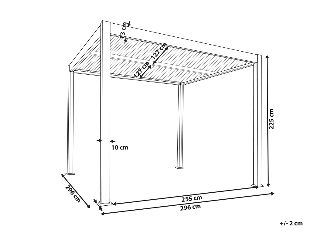 Gazebo metalowe 296 cm 296 cm czarne