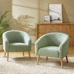 Zestaw 2 foteli Sheila Modern 30 W Boucle z nogami z litego drewna od HULALA HOME