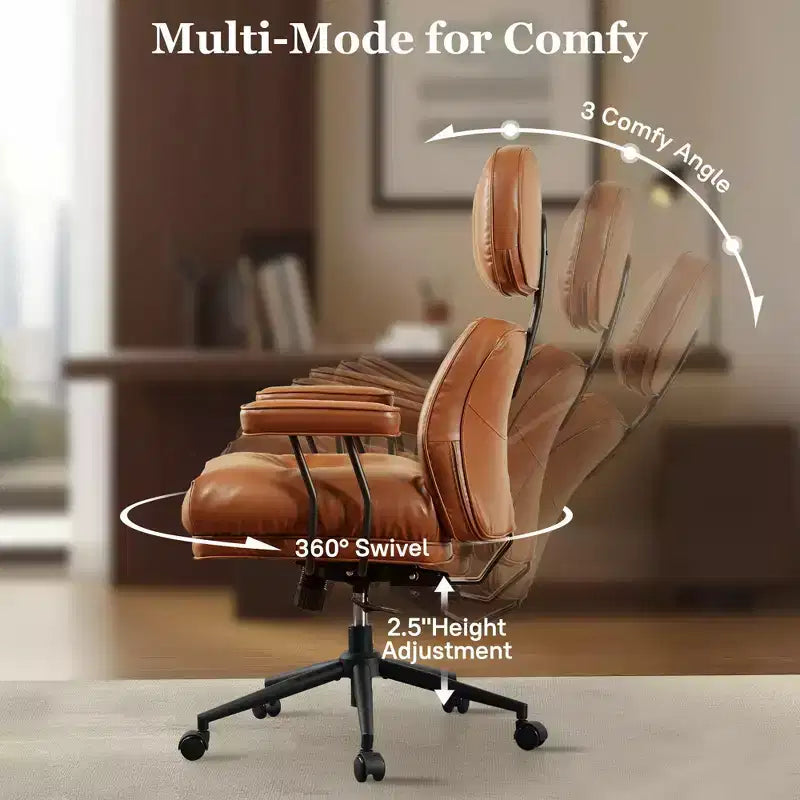 HOMLUX Wysokie krzesło biurowe z funkcją odchylania, ergonomiczne krzesło biurkowe z wygodnym podparciem lędźwi i karku