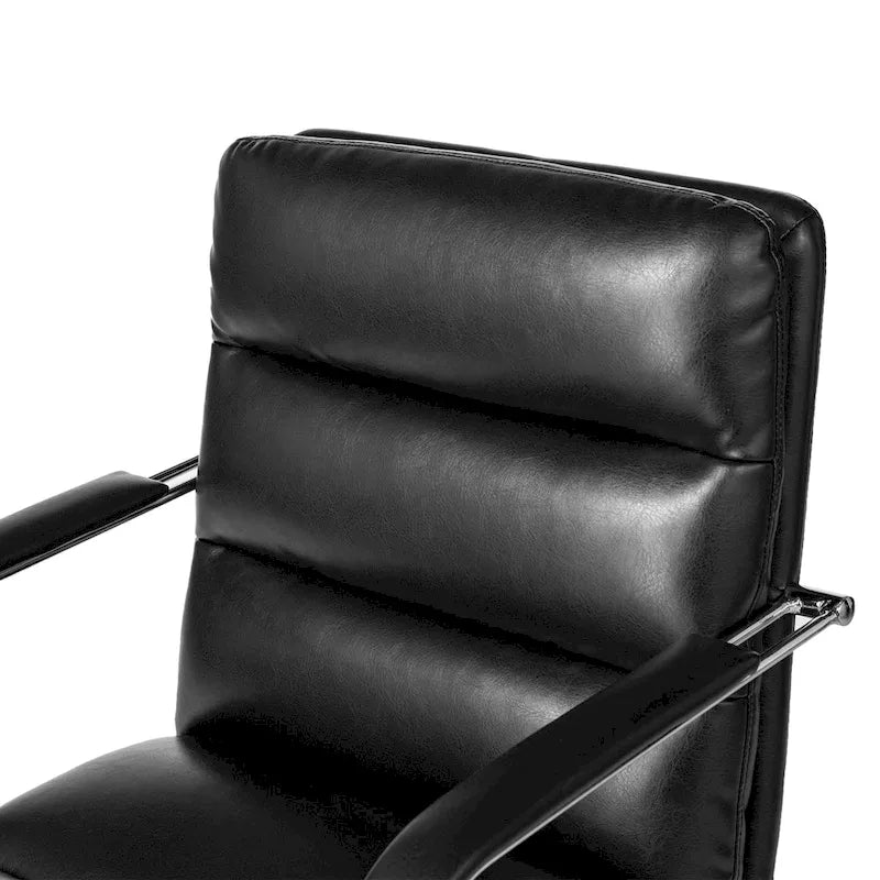 Glitzhome Skórzane Krzesło Biurowe Regulowane Obrotowe z Podłokietnikami Ergonomiczny Design