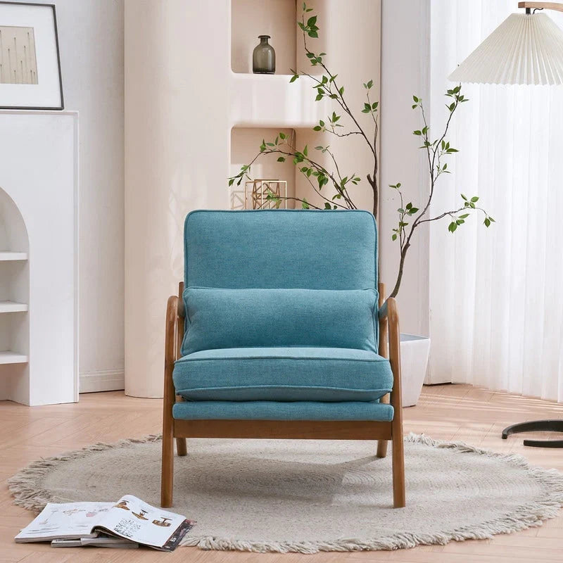 Tapicerowany fotel w stylu Mid-Century Modern