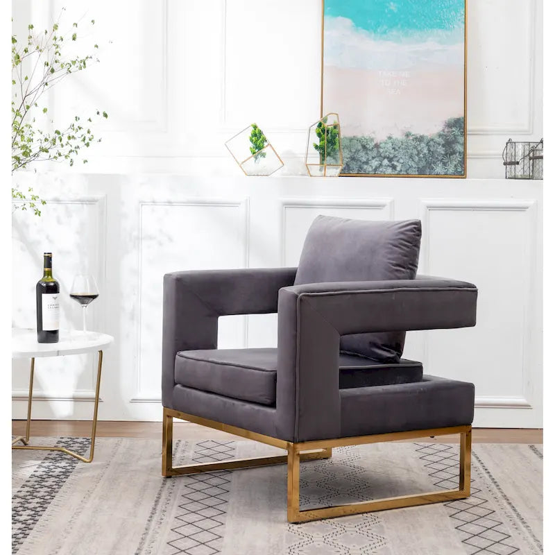Nowoczesny tapicerowany fotel akcentowy Roundhill Furniture Lenola