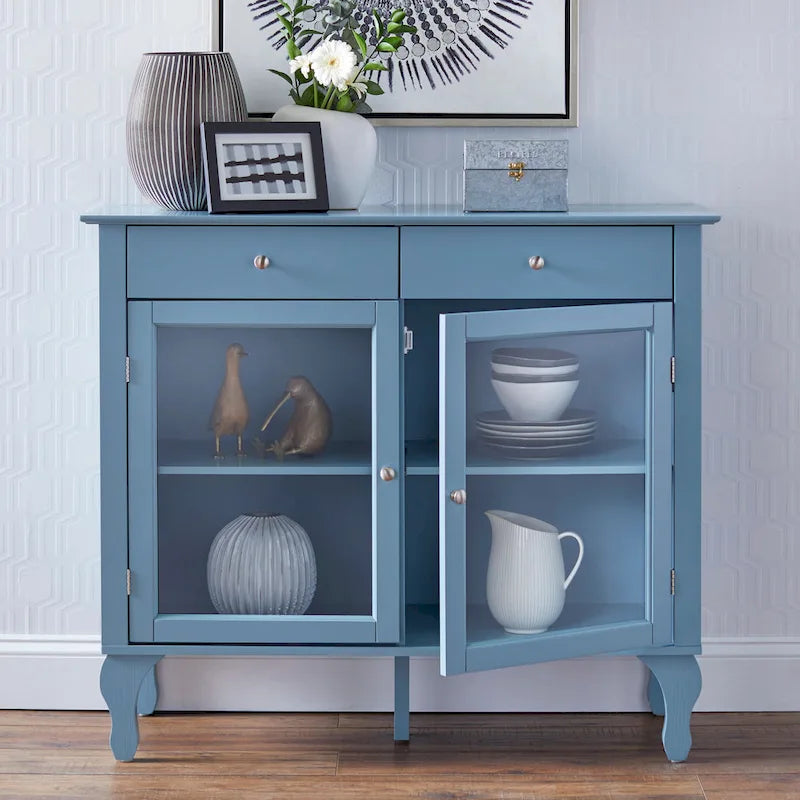 Komoda/buffet Copper Grove Rawdon z przeszklonym frontem
