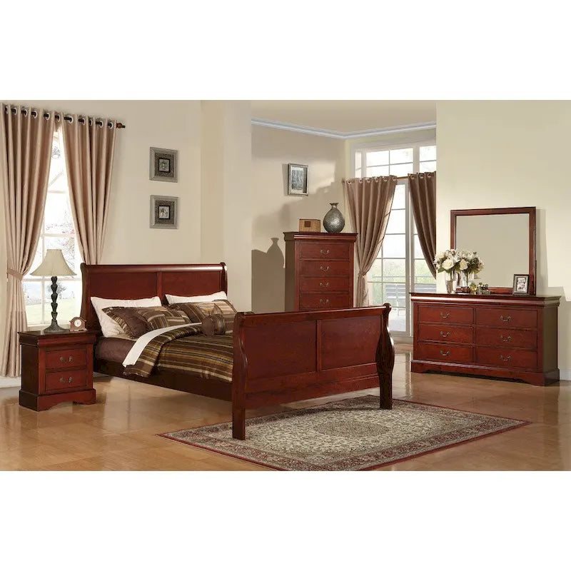 Komoda Louis Philippe III Cherry 6-szufladowa