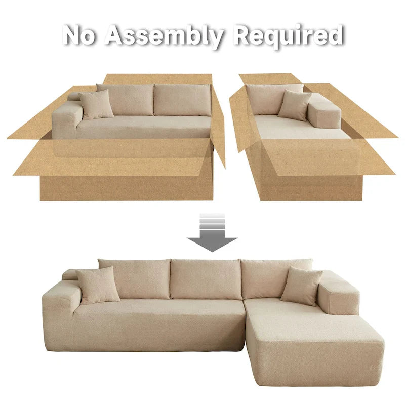 Nowoczesna tapicerowana sofa typu chaise longue z poduszkami do salonu