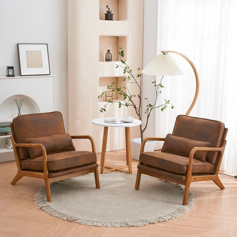 Tapicerowany fotel w stylu Mid-Century Modern